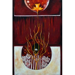 Zainab Taj, Gardish-e-Ayam 1, 30 x 24 Inch, Oil on Canvas, AC-ZBT-003 Zainab Taj, Gardish-e-Ayam 1, 30 x 24 Inch, Oil on Canvas, AC-ZBT-003